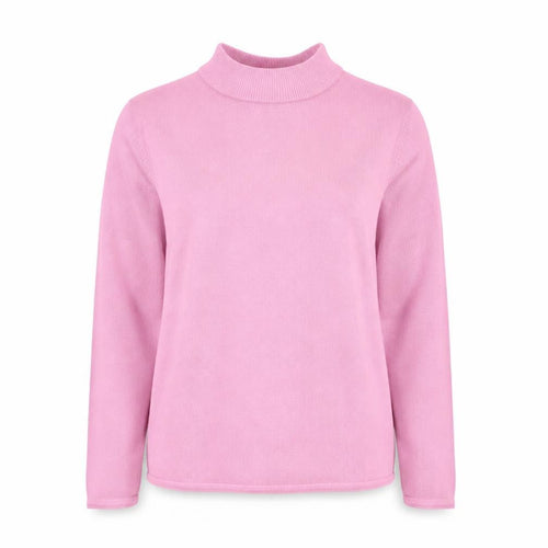Bonmarché Womens Pink Round Neck Acrylic Pullover Jumper Size S