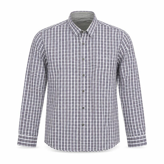 Aspen & Court Mens Blue Plaid Cotton Button-Up Size L Collared Button