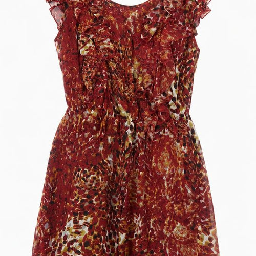 Ali & Kris Womens Red Animal Print Polyester Playsuit One-Piece Size M Zip