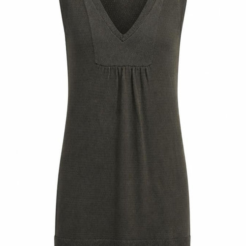 Mango Womens Green Viscose A-Line Size M V-Neck Pullover