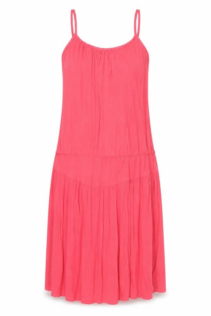 Marks and Spencer Womens Pink Viscose Tank Dress Size 6 Round Neck Pullover
