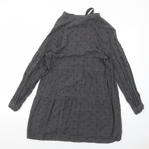 Zara Womens Grey Polka Dot Viscose A-Line Size S V-Neck Pullover