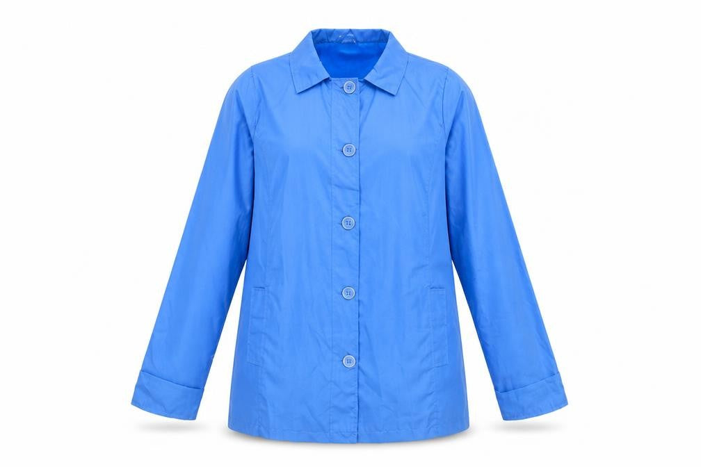 Anne De Lancay Womens Blue Pea Coat Coat Size 14 Button
