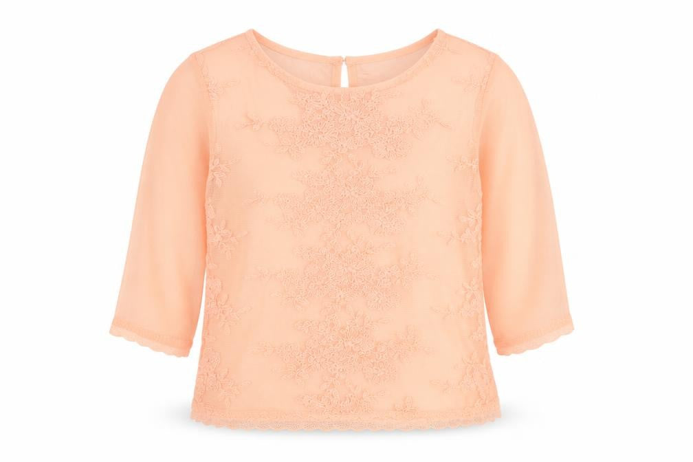 F&F Girls Pink Floral Polyester Basic Blouse Size 5-6 Years Round Neck Button