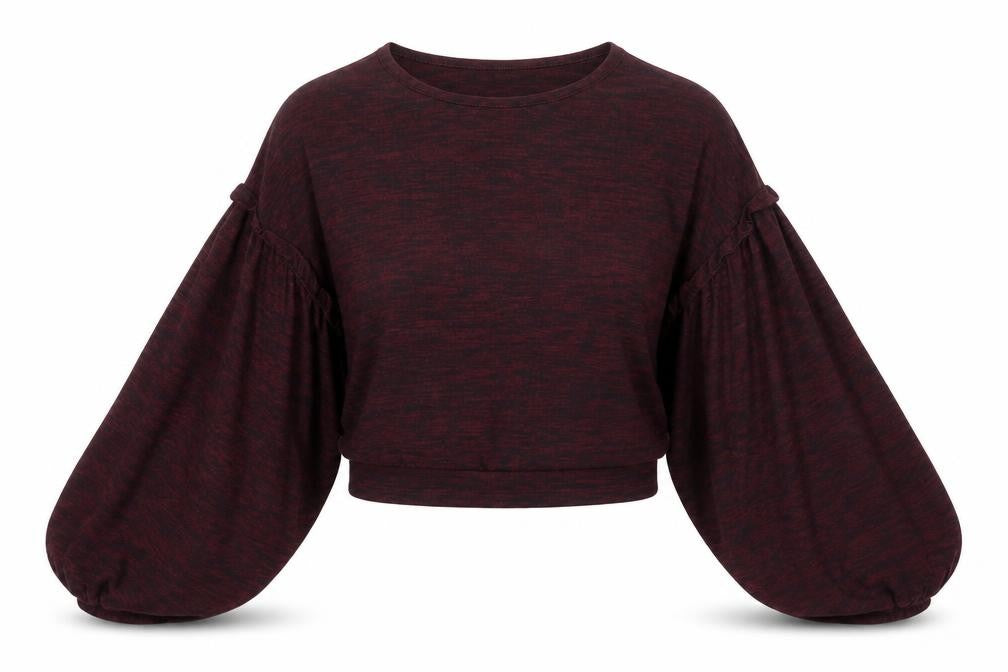 Front view of New Look women’s purple polyester basic blouse, size S, round neck