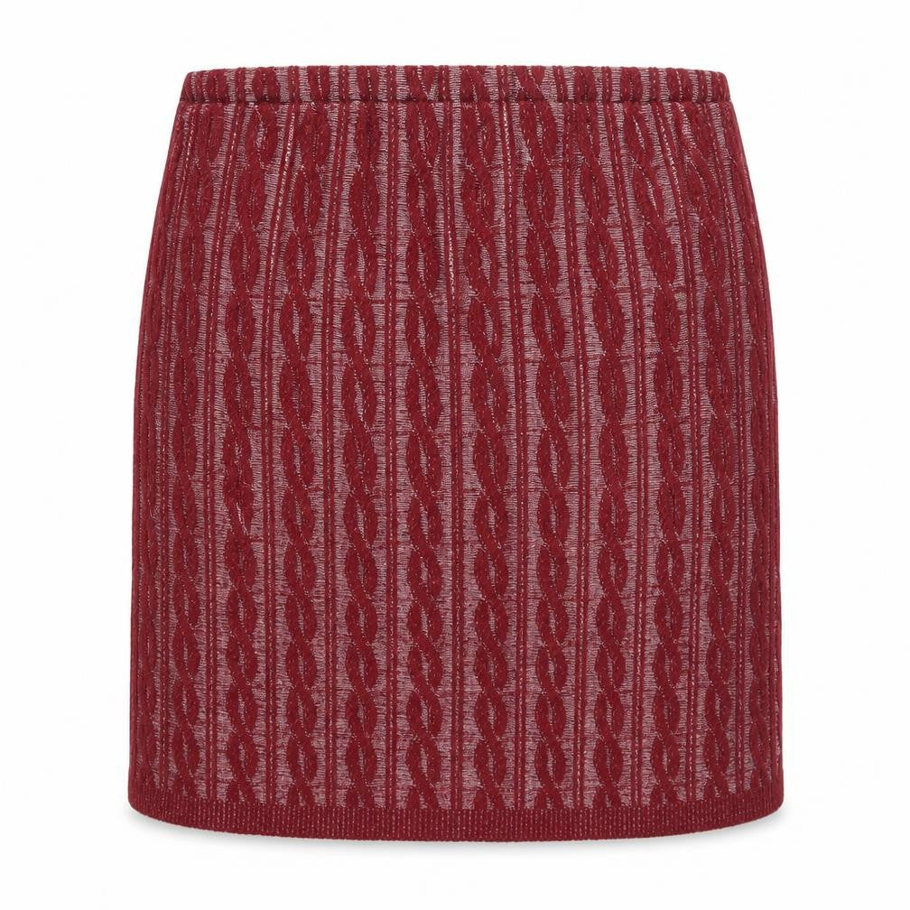 Boohoo Womens Red Geometric Acrylic A-Line Skirt Size M