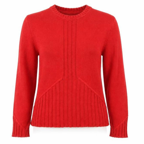 Skovhuus Womens Red Round Neck Cotton Pullover Jumper Size M