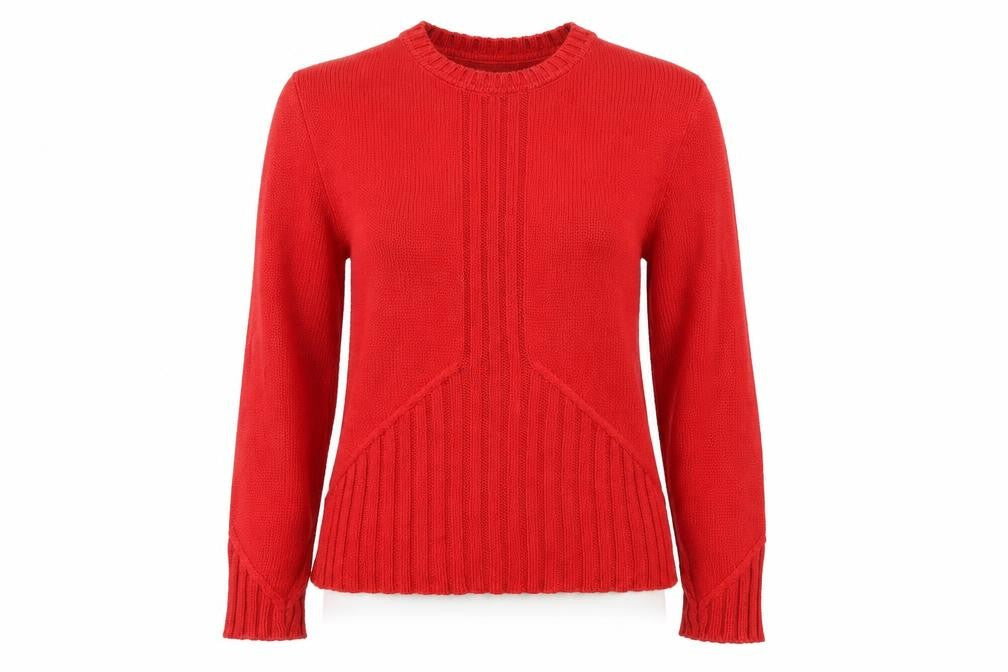 Skovhuus Womens Red Round Neck Cotton Pullover Jumper Size M