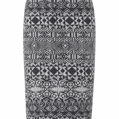 New Look Womens Grey Fair Isle Viscose Bandage Skirt Size 8 - Waist 22 inches