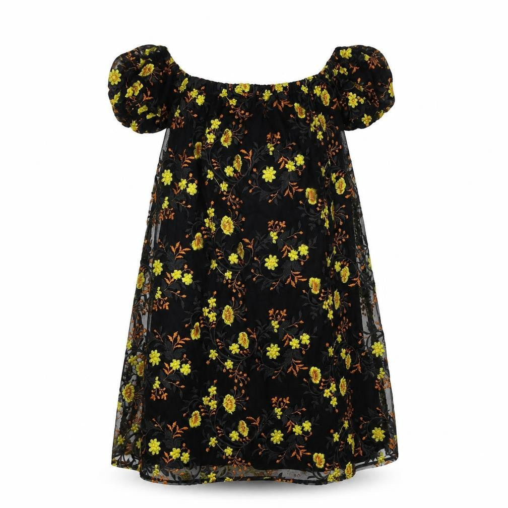 Pins & Needles Womens Black Floral Nylon Trapeze & Swing Size XS Off the Shoulder Pullover