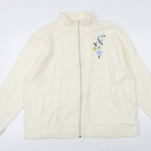 Anne de Lancey Womens Ivory Polyester Jacket Size L Zip