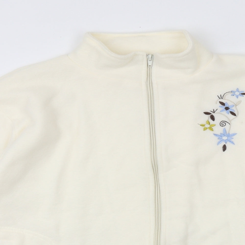 Anne de Lancey Womens Ivory Polyester Jacket Size L Zip