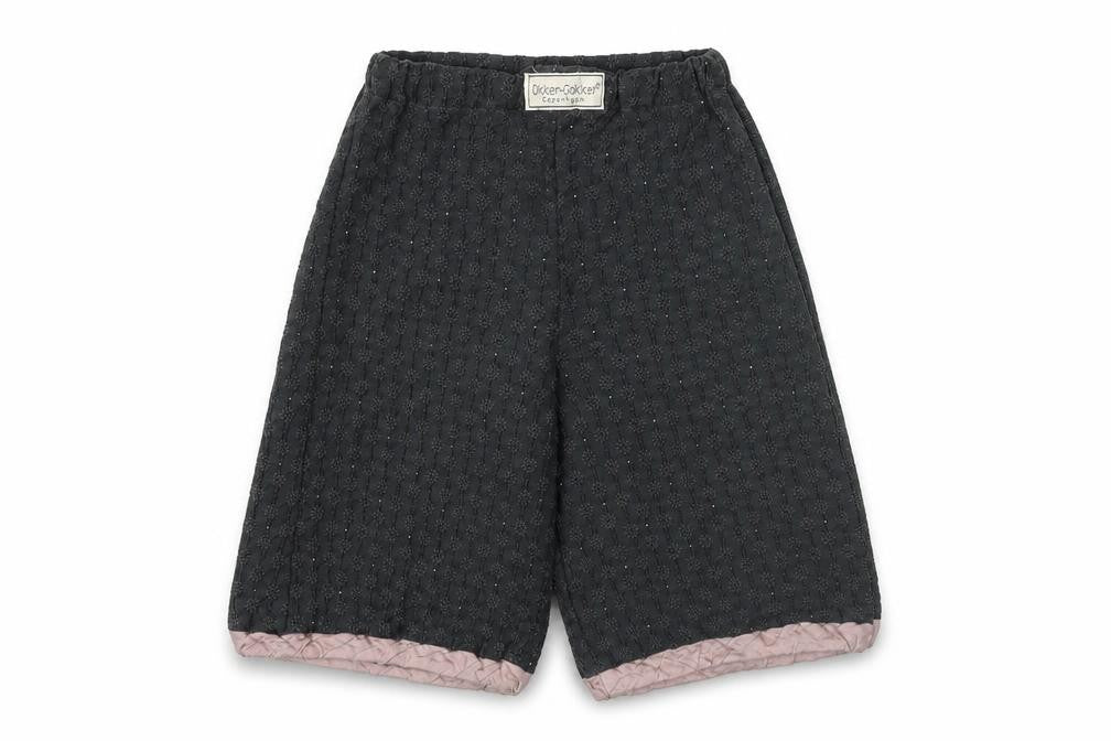 okker Girls Grey Herringbone Polyester Bermuda Shorts Size 5 Years Regular