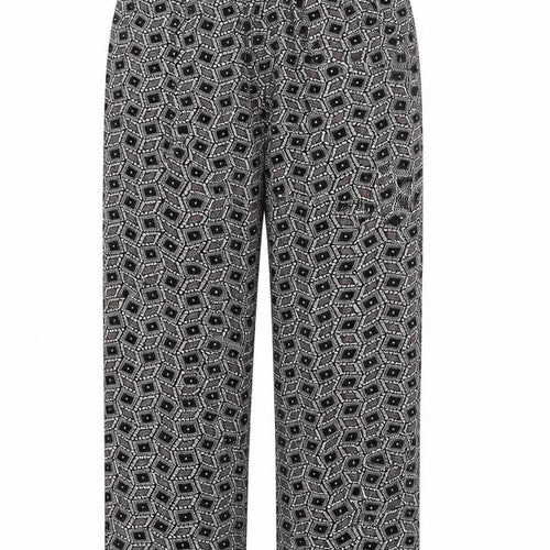 Preworn Womens Black Geometric Viscose Trousers Size S Regular