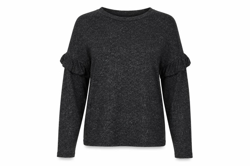 F&F Womens Grey Geometric Polyester Basic Blouse Size 8 Round Neck