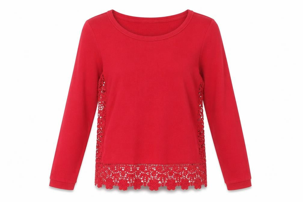Next Womens Red Floral Polyester Pullover Sweatshirt Size 8 Pullover