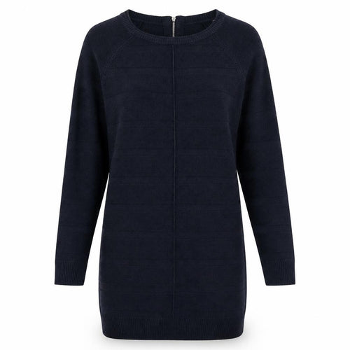 TU Womens Blue Acrylic Jumper Dress Size 10 Round Neck Zip