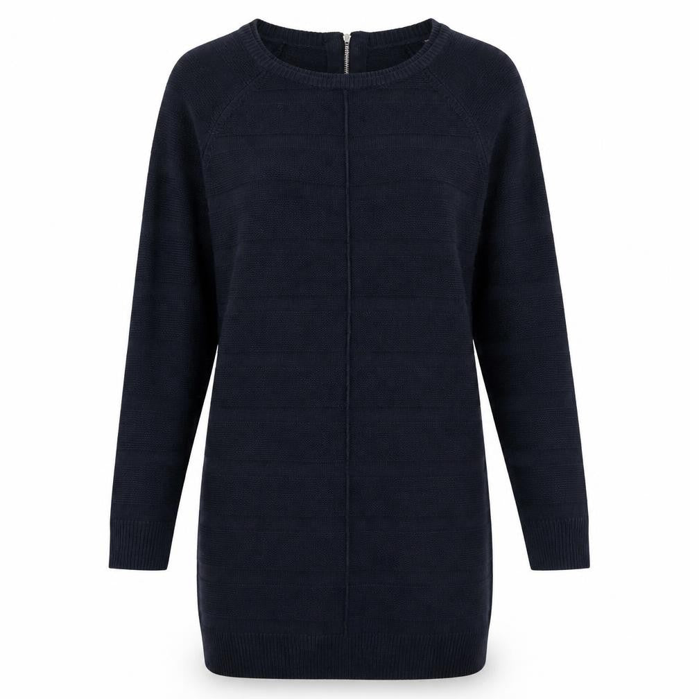 TU Womens Blue Acrylic Jumper Dress Size 10 Round Neck Zip
