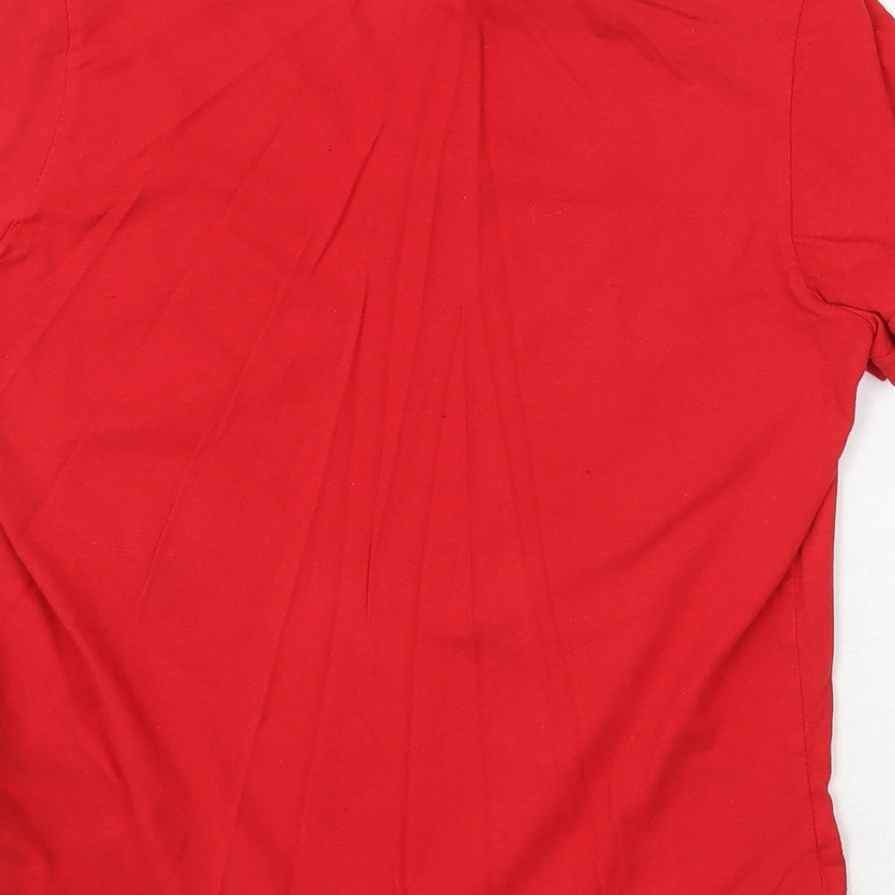 Studio Womens Red 100% Cotton Basic T-Shirt Size 12 Round Neck - Size 12-14 Tipsy Turkey