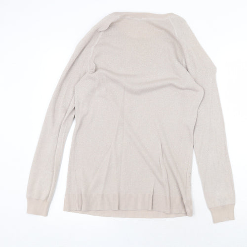 Oasis Womens Grey Crew Neck Cotton Pullover Jumper Size M