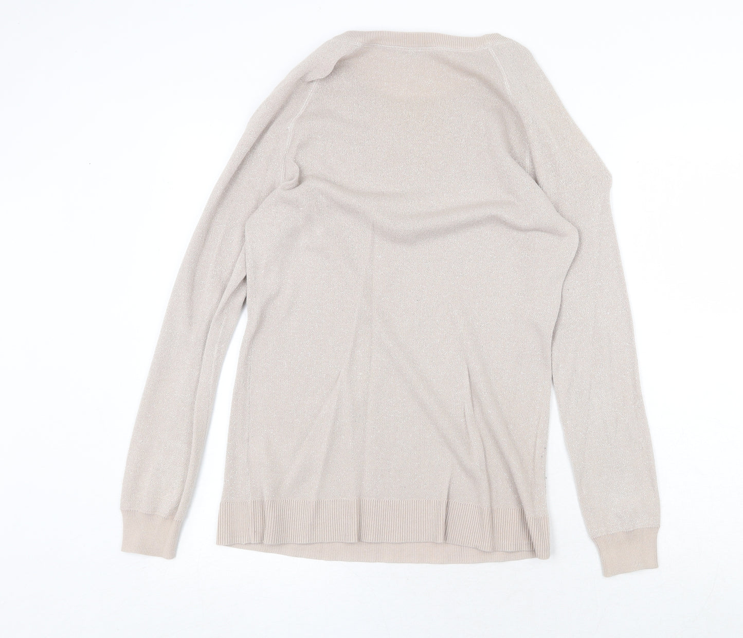 Oasis Womens Grey Crew Neck Cotton Pullover Jumper Size M