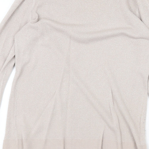 Oasis Womens Grey Crew Neck Cotton Pullover Jumper Size M