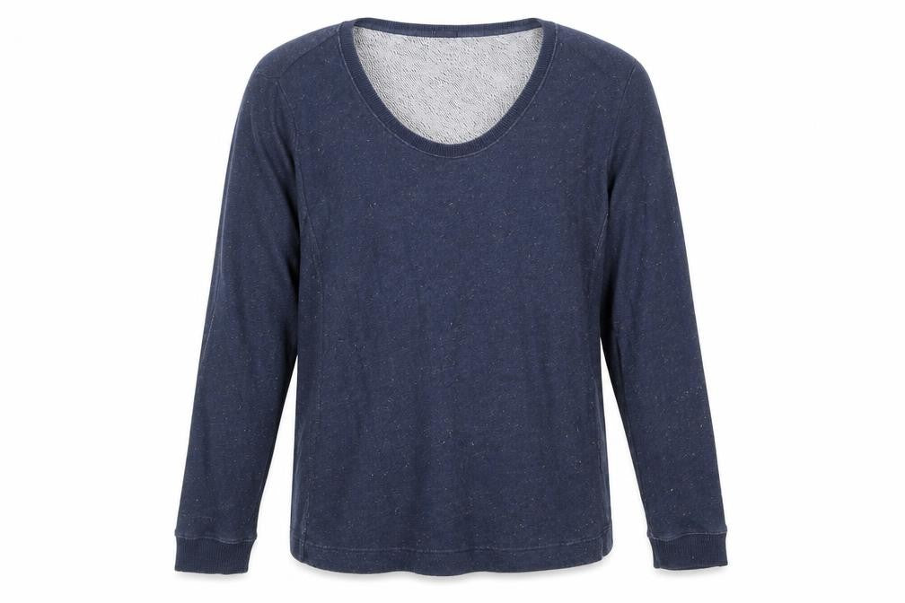 Front view of Gap men’s blue cotton pullover sweatshirt, size L