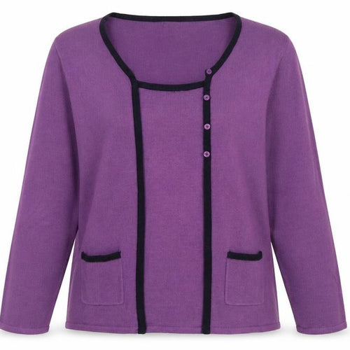Anna Rose Womens Purple Scoop Neck Acrylic Pullover Jumper Size 2XL