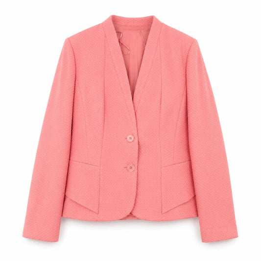 Front view of Gerry Weber women’s pink jacket blazer, size UK 12, button