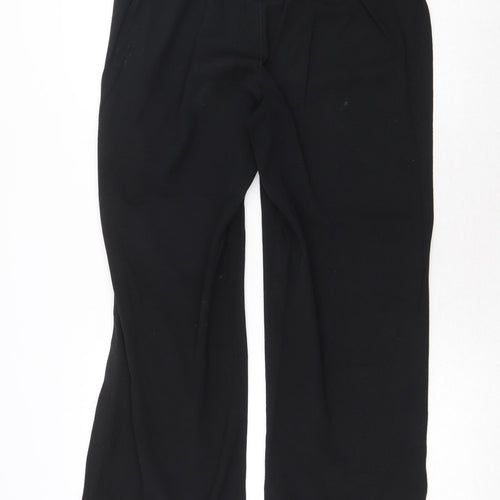 EWM Womens Black Polyester Trousers Size 12 Regular - Elastic Waist