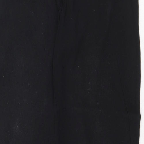 EWM Womens Black Polyester Trousers Size 12 Regular - Elastic Waist
