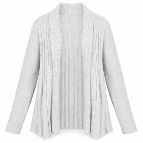 Alexara Womens Grey V-Neck Cotton Cardigan Jumper Size M