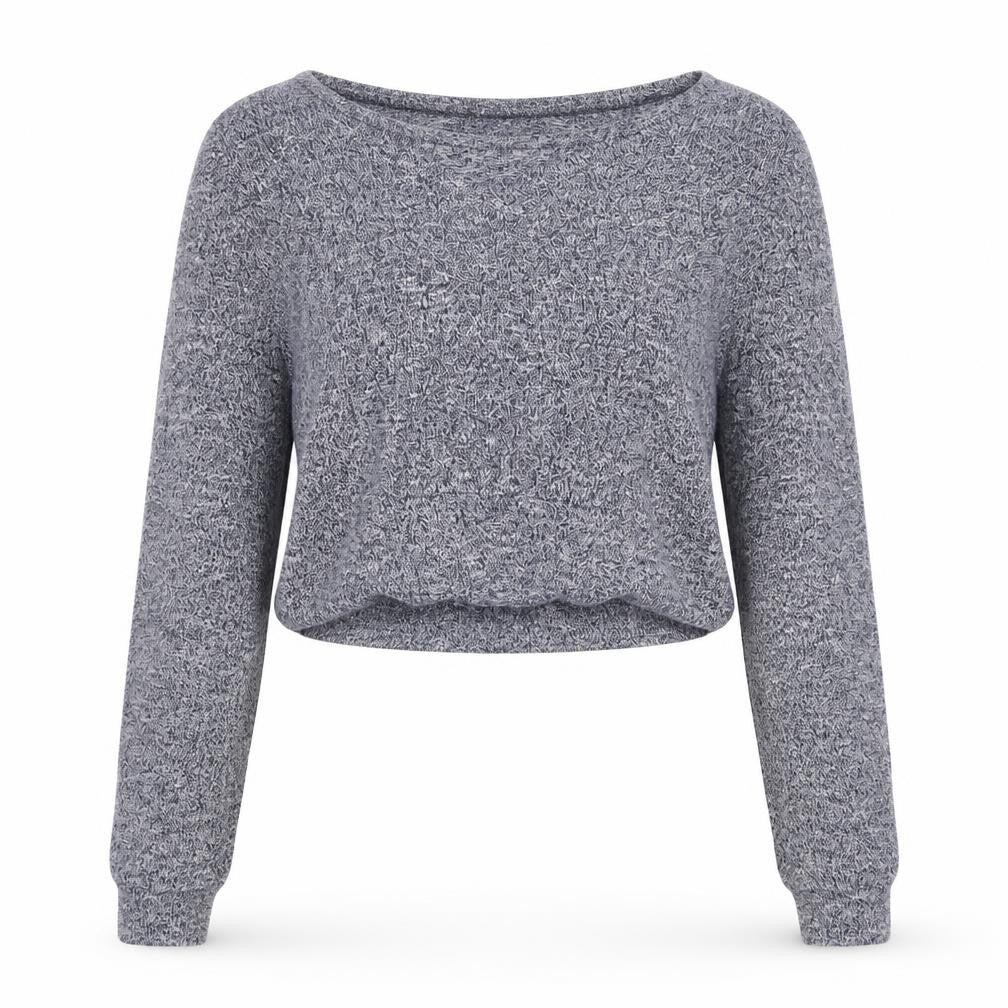 Front view of Luck & Trouble women’s black v-neck cotton jumper, size UK 10