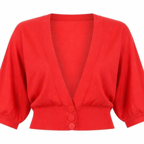 Marks and Spencer Womens Red V-Neck Viscose Cardigan Jumper Size 8