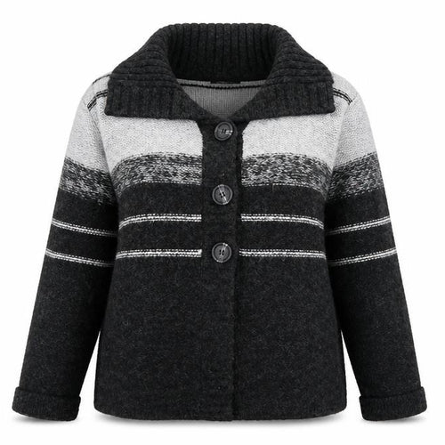 Bonmarché Womens Grey V-Neck Acrylic Cardigan Jumper Size S