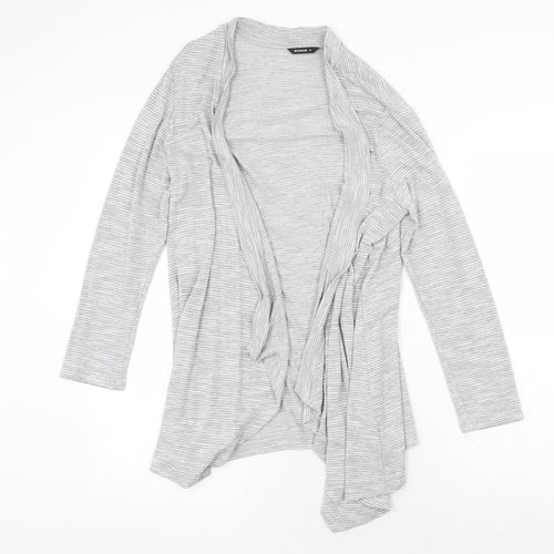 Roman Womens Grey V-Neck Striped Viscose Cardigan Jumper Size 10