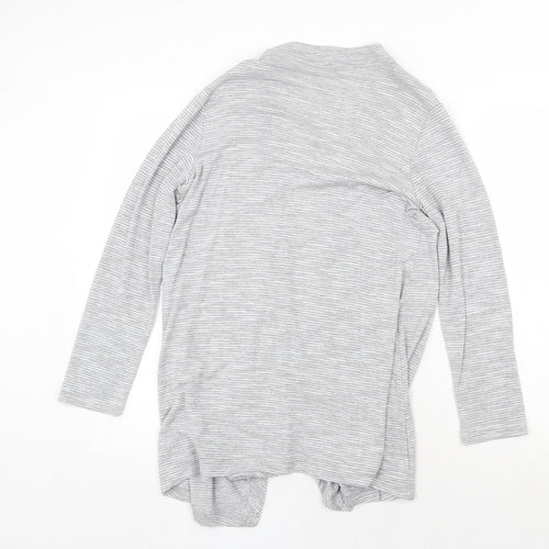 Roman Womens Grey V-Neck Striped Viscose Cardigan Jumper Size 10