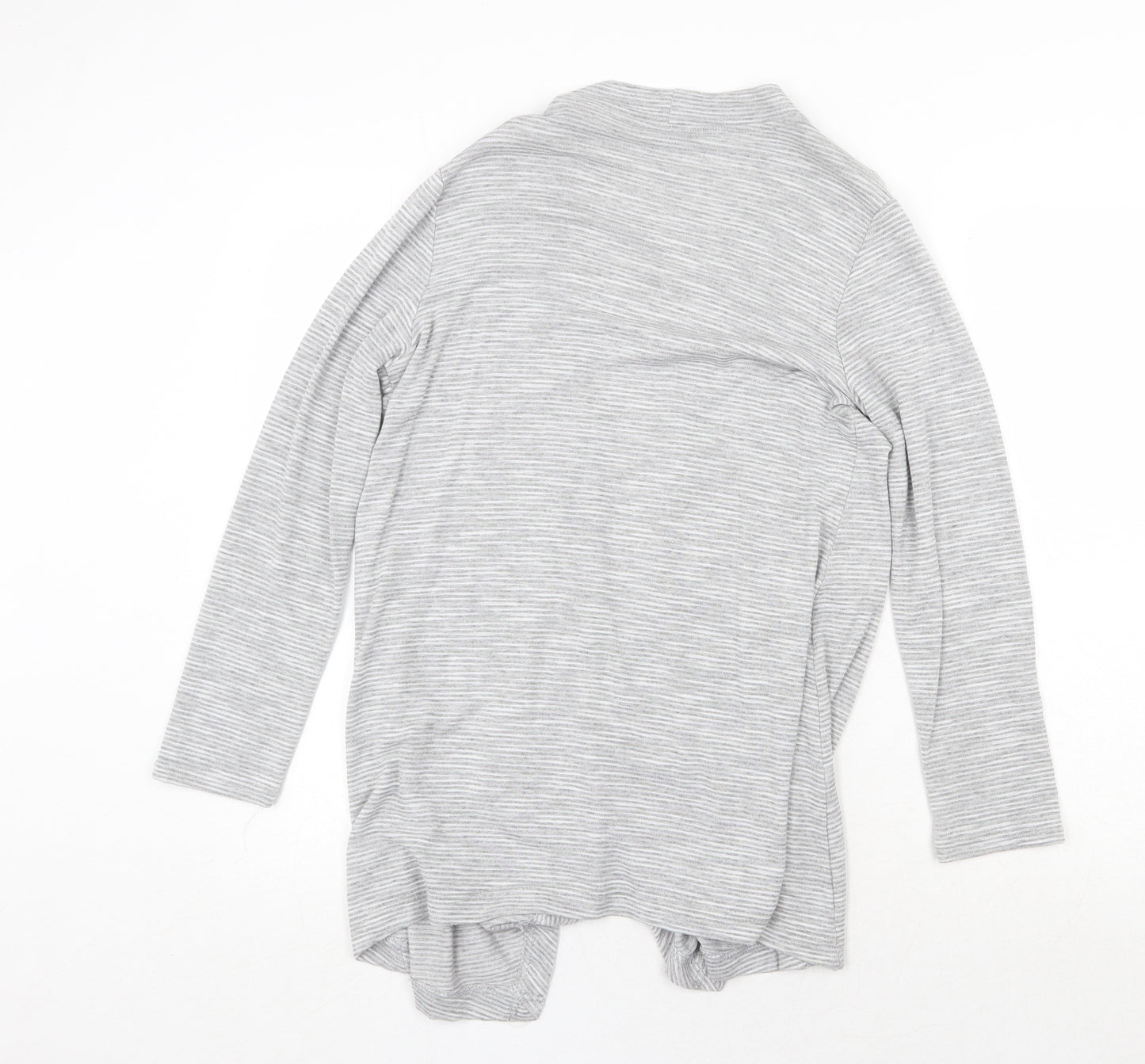 Roman Womens Grey V-Neck Striped Viscose Cardigan Jumper Size 10
