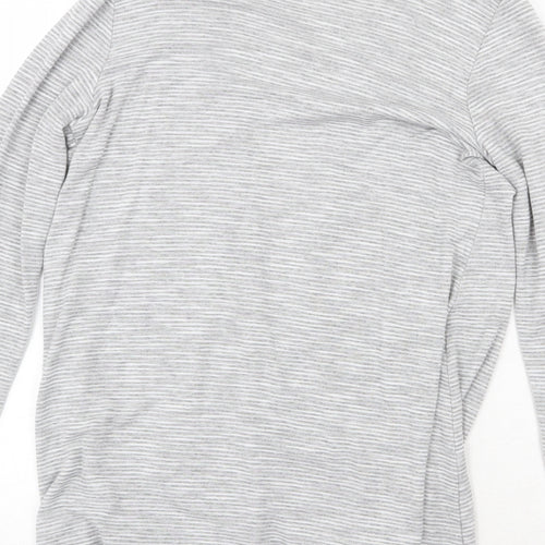 Roman Womens Grey V-Neck Striped Viscose Cardigan Jumper Size 10