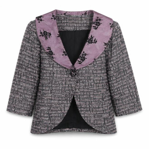 Annika Womens Purple Polyacrylate Fibre Jacket Blazer Size 12