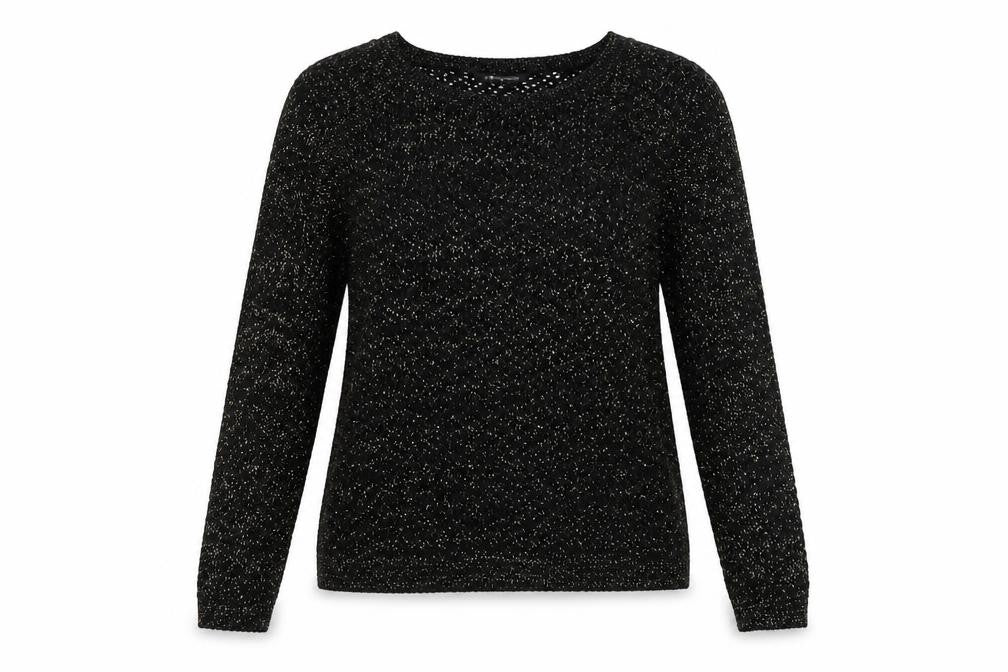 Internacionale Womens Black Boat Neck Cotton Pullover Jumper Size 8