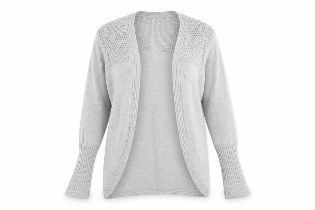 Miso Womens Grey V-Neck Acrylic Cardigan Jumper Size 12