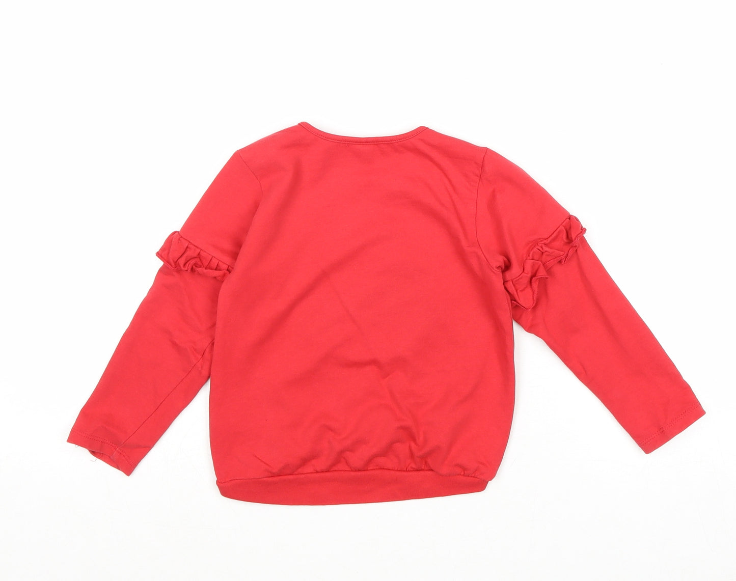 Cool Club Girls Red Cotton Pullover Sweatshirt Size 2-3 Years Snap - Apple