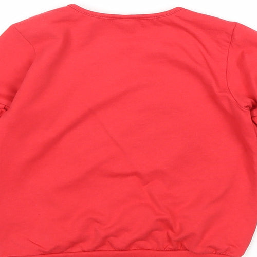 Cool Club Girls Red Cotton Pullover Sweatshirt Size 2-3 Years Snap - Apple