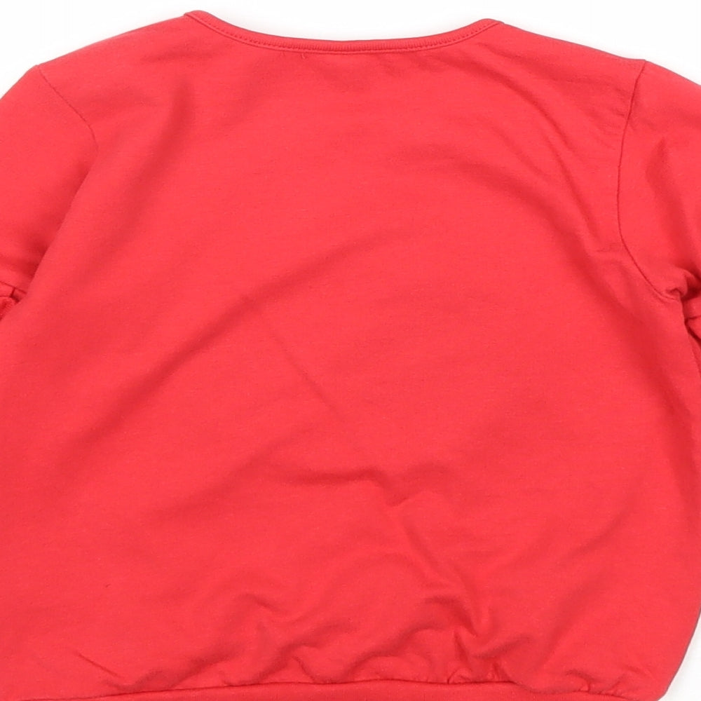 Cool Club Girls Red Cotton Pullover Sweatshirt Size 2-3 Years Snap - Apple