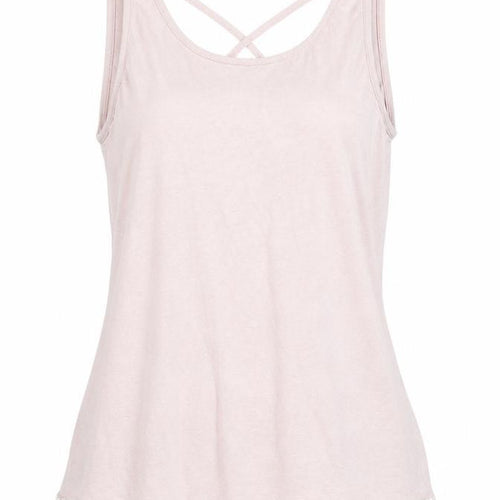 House Womens Pink Polyester Basic Tank Size L Round Neck - Crochet Detail