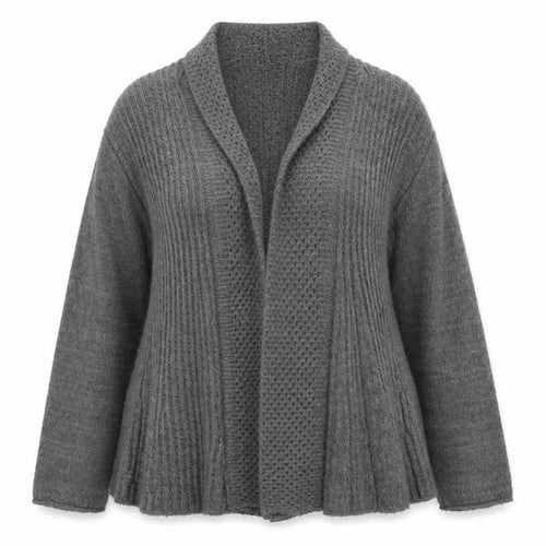 One by One Womens Grey V-Neck Acrylic Cardigan Jumper Size S