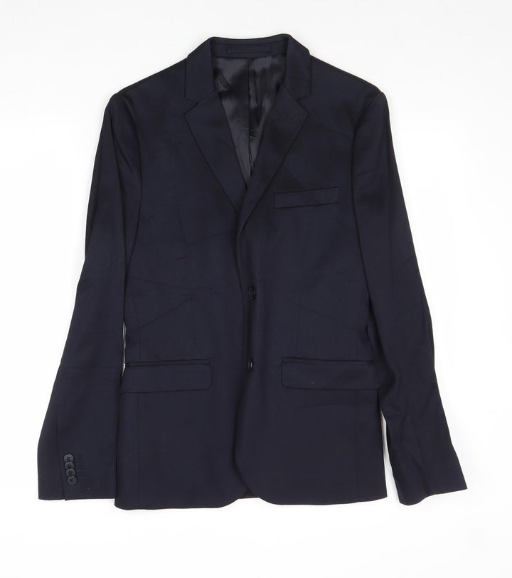 H&M Mens Blue Cotton Jacket Suit Jacket Size 34 Regular