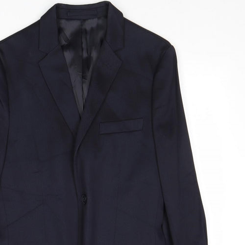 H&M Mens Blue Cotton Jacket Suit Jacket Size 34 Regular