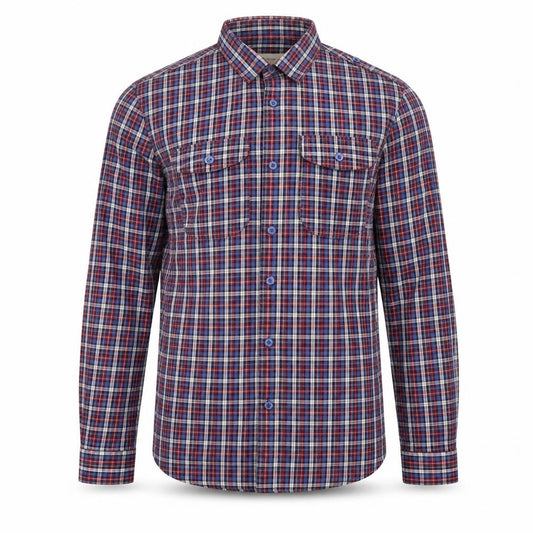 River Island Mens Red Plaid Cotton Button-Up Size M Collared Button
